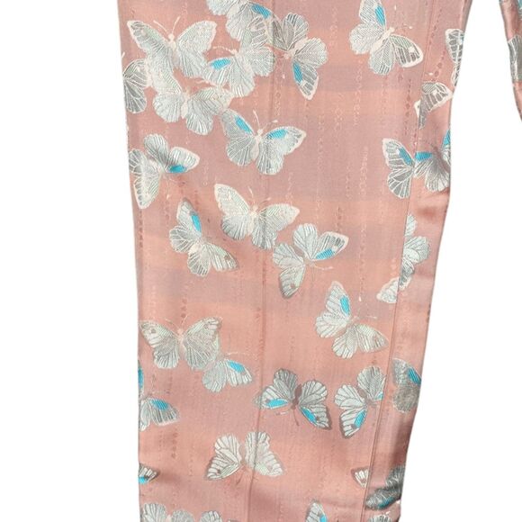 NWT Giuliette Brown & Filippa Lagerback Pink Butterfly Print Pants 0 Brocade - Picture 6 of 10